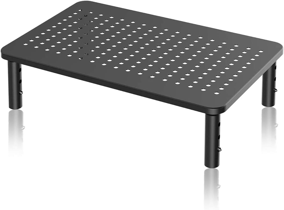 Photo 1 of suptek Computer Monitor Stand Riser,Monitor Riser for Laptop, Printer, Notebook and All Flat Screen TV Display with Vented Platform,3 Height Adjustable Laptop Riser,1 Pack,Black(MST003)
