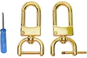 willikiva Replacement D-Rings Swivel Snap Hooks Push Gate Clip Lobster Claw Clasp DIY Leather Craft Purse (Bright Gold,5/8inch)