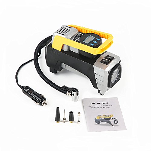 Click Here to See More Images Auto portable Air Compressor Tire Inflator, Digital Air Compressor Pump for car tires, 12V 150 PSI Tire Pump for Car, Truck, Bicycle, RV and Other Inflatables