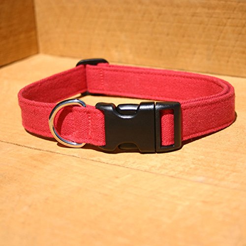 1" Red Extra Large Hemp Basic Canvas Collar