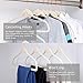 MIZGI Premium Cascading Velvet Hangers (Pack of 50) Heavyduty - Non Slip Hangers with Cascading Hooks Ivory - Copper/Rose Gold Hooks,Space Saving Clothes Hangers (Ivory)