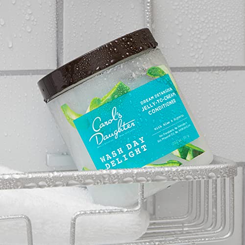 CAROL’S DAUGHTER WASH DAY DELIGHT DETANGLING JELLY-TO-CREAM CONDITIONER WITH GLYCERIN AND ALOE, PARABEN-FREE FOR MOISTURE, HYDRATION AND SHINE, MOISTURIZING, CURLY HAIR, 20 OZ