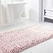 NORCHO Pink Water Absorbent Bath Rug Non-Slip Rubber Shaggy Bathroom Floor Mat Fluffy Microfiber Bathtub Pad 32