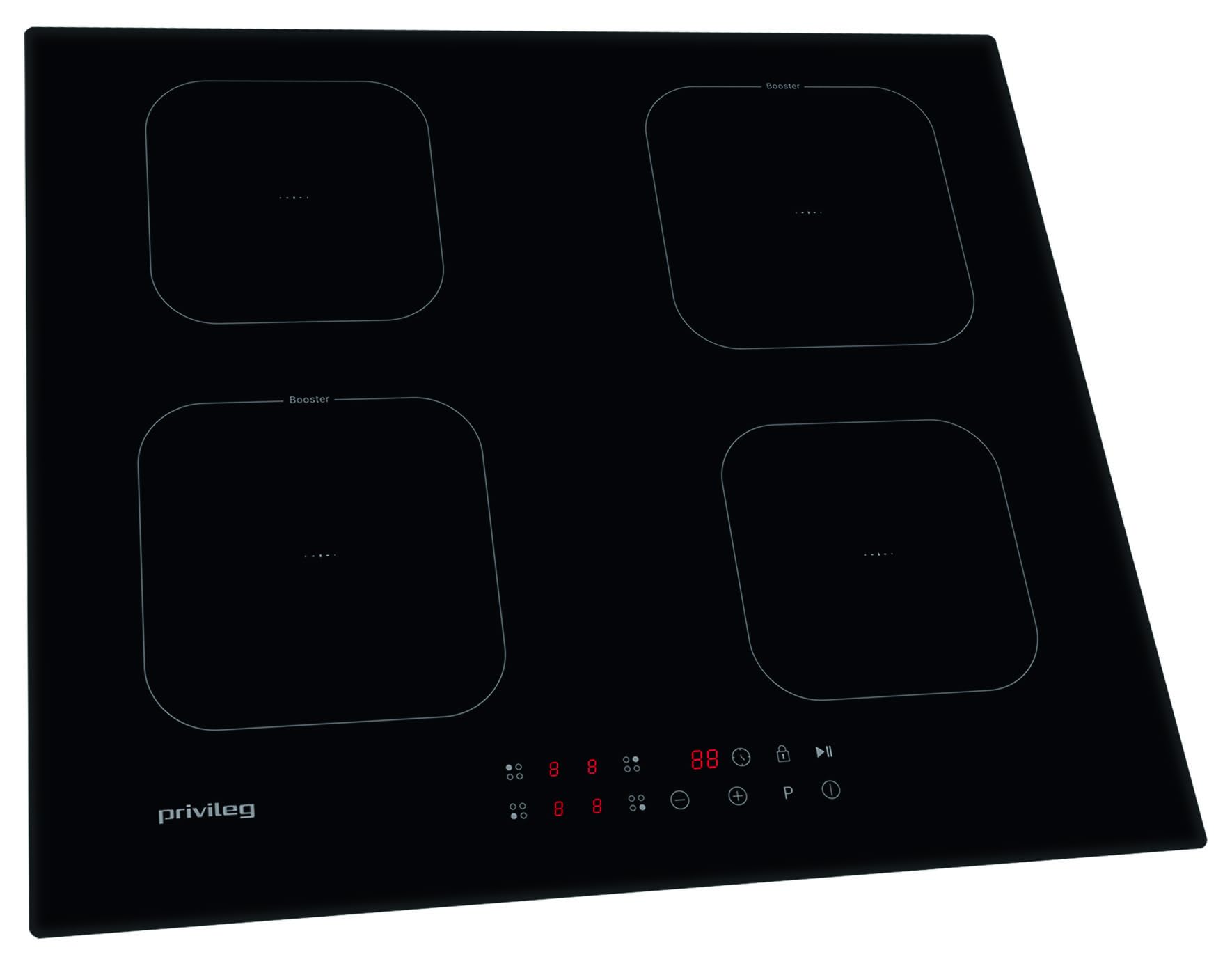 Privileg PS F 71Q60 NE Induktions-Kochfeld 60cm/Booster-Funktion/Touch-Control-Steuerung/Kindersicherung/rahmenlos/4 Induktions-Kochzonen, mit Turbostufe/Timer/Abschaltautomatik 2
