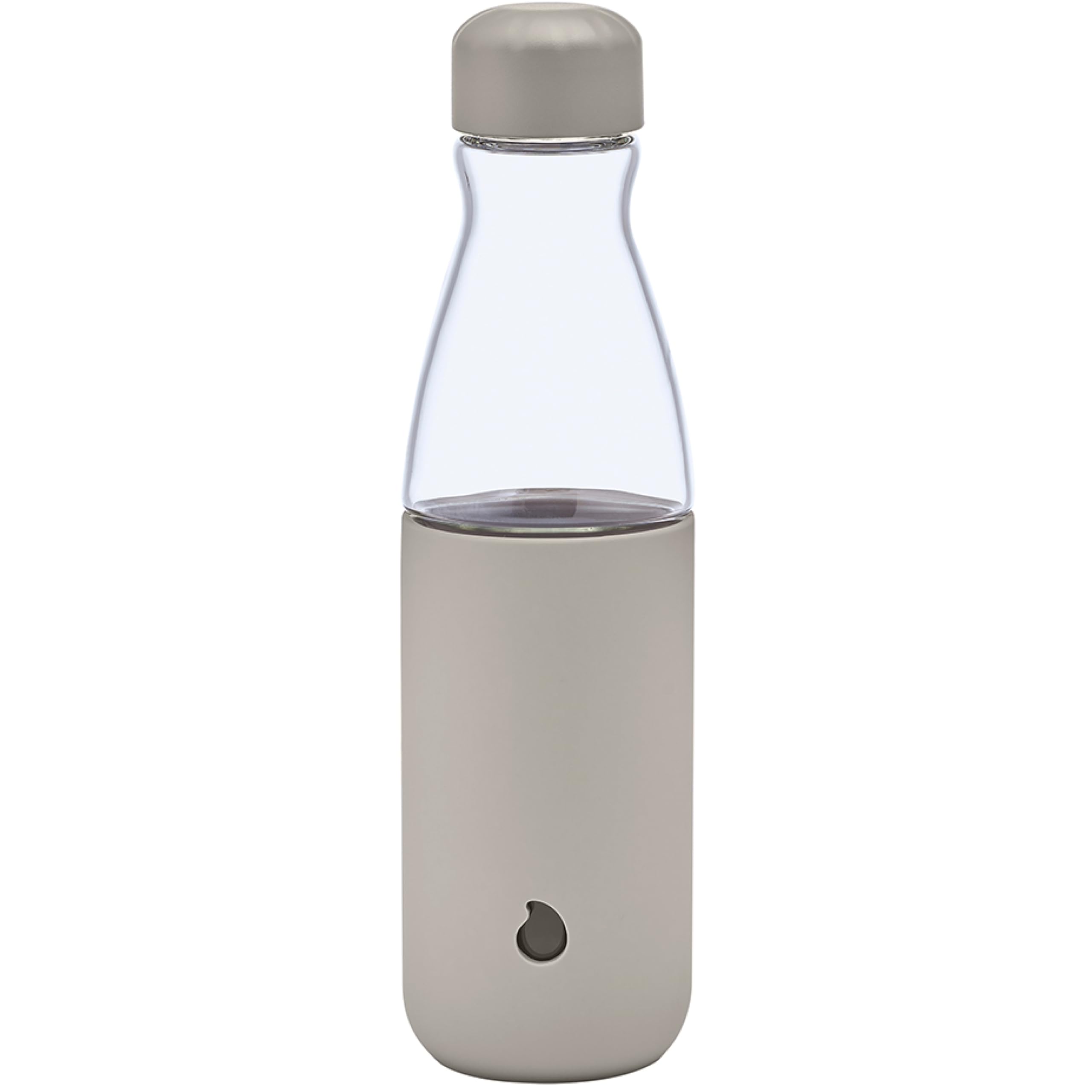 Photo 1 of S'well Glass Original Water Bottle, 18oz, Lunar Grey, Borosilicate Glass Bottle With Protective Silicone Sleeve, Zero Plastic, Leakproof, BPA Free