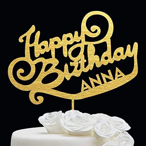 Birthday Cake Topper Gold Customize Cake Topper