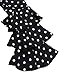 ZANZEA Womens Bell Sleeve Tops Blouses Ruffle Long Sleeve Polka Dot Round Neck Shirt Polka Dot Black US XL
