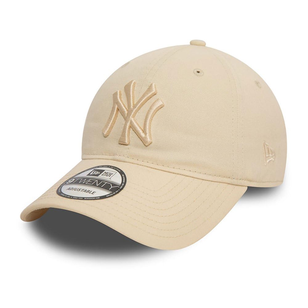 New Era Adult's 9Twenty League Essential MLB New York Yankees Baseball Cap Hat Light Beige