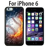 Ice and Fire Powerful Baseball Custom Case/ Cover/Skin *NEW* Case for Apple iPhone 6 - Black - Rubber Case (Ships from CA) Custom Protective Case , Design Case-ATT Verizon T-mobile Sprint ,Friendly Packaging - Slim Case