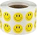 Smiley Face Stickers Yellow Happy Face Labels For Teachers 1/2 Inch Round Circle Dots 1,000 Adhesive Stickers