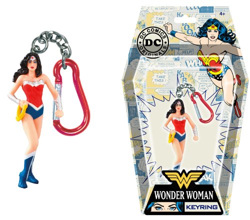 Wonder Woman Superhero with Logo DC Comics Character Figure 3-Inch Figurine Keyring with Carabiner Collectible Item