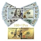 Prop Money Play Money Pretend $10,000 Full Print New Style Money Copy of $100 Dollar Bills Stack, in Authentic Bank Strap.