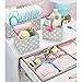 mDesign Fabric 4-Piece Drawer Organizer Bins, Kids/Baby Nursery Dresser, Closet, Shelf, Playroom Organization, Hold Clothes, Toys, Diapers, Bibs, Blankets, Gray/White Polka Dot