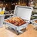 Giantex 2 Packs Chafing Dish 9 Quart Chafter Dishes Stainless Steel Chafing Dishes Rectangular Chafer Dish Set with Full Size Chafing Food Pan