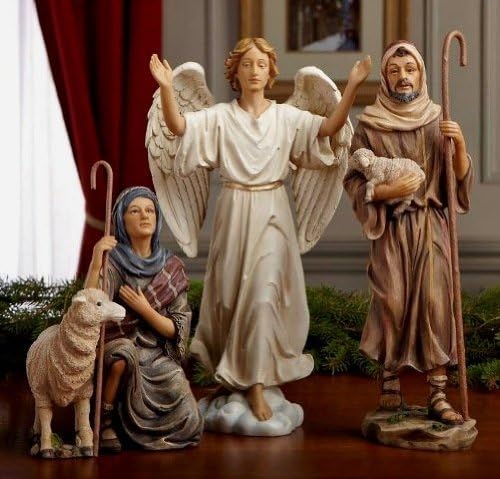 Winterland TK-NAT-14-SHA Real Life Nativity Shepherds And Angel, 14 in.