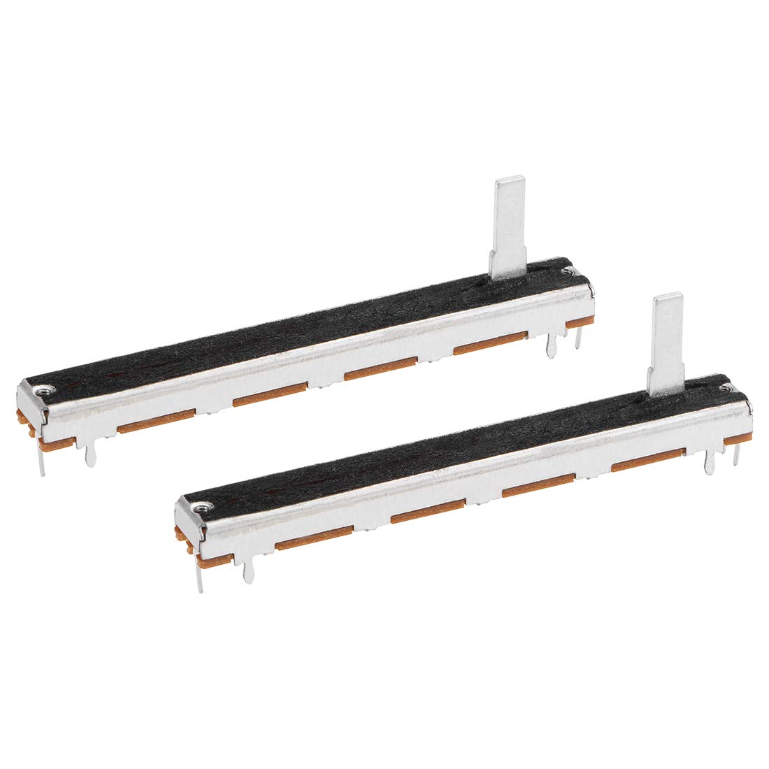 Photo 1 of uxcell 2pcs Fader Variable Resistors Mixer 75mm Straight Slide Potentiometer B503 50K Ohm Linear Single Potentiometers for Dimming Tuning