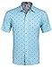 Hasuit Men's Printing Short Sleeve Button Down Casual Shirts