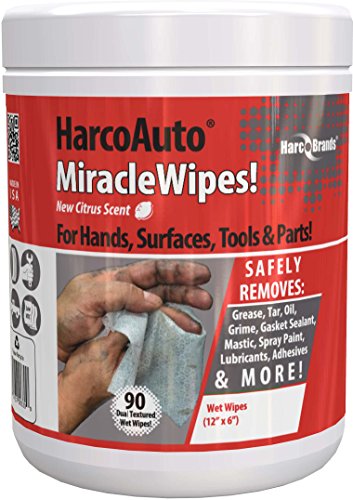 Harco Brands 3300 HarcoAuto Degreaser and Cleaner MiracleWipes, 90 Count