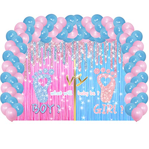 Gender Reveal Party Decorations Supplies, Boy or Girl Backdrop Pink