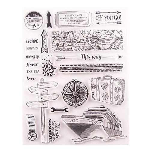 Journey Ship Travel Adventure Stamps Rubber Clear Stamp/Seal Scrapbook/Photo Album Decorative Card Making Clear Stamps - Thumbnail 3