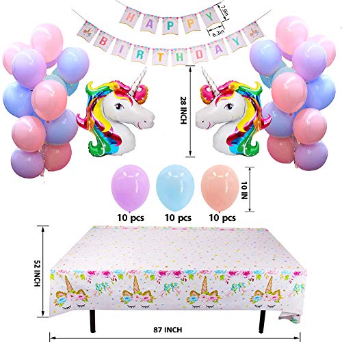 4 Unicorn+Party+Supplies+Decorations+Disposable
