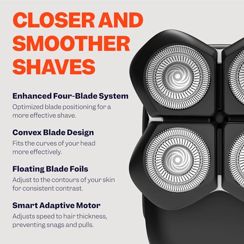 Freebird Electric Head & Body Hair Shaver - Mens Cordless Waterproof Razor with Rotary Blades (FlexSeries Pro, Shaver Kit)