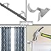 MEELLION Curtain Rod Bracket Adjustable Curtain Rod Curtain Rod Holder 4 PCS Single Window Frame Curtain Rod Brackets (Silver)