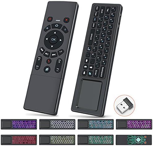 Tops Wireless Keyboard with backlight, 2.4GHz Rechargeable Mini Wireless Keyboard with Touchpad Mouse for Android TV BOX,PC,PAD,XBOX 360,PS3,HTPC,IPTV, Multiple Color (T6-7)