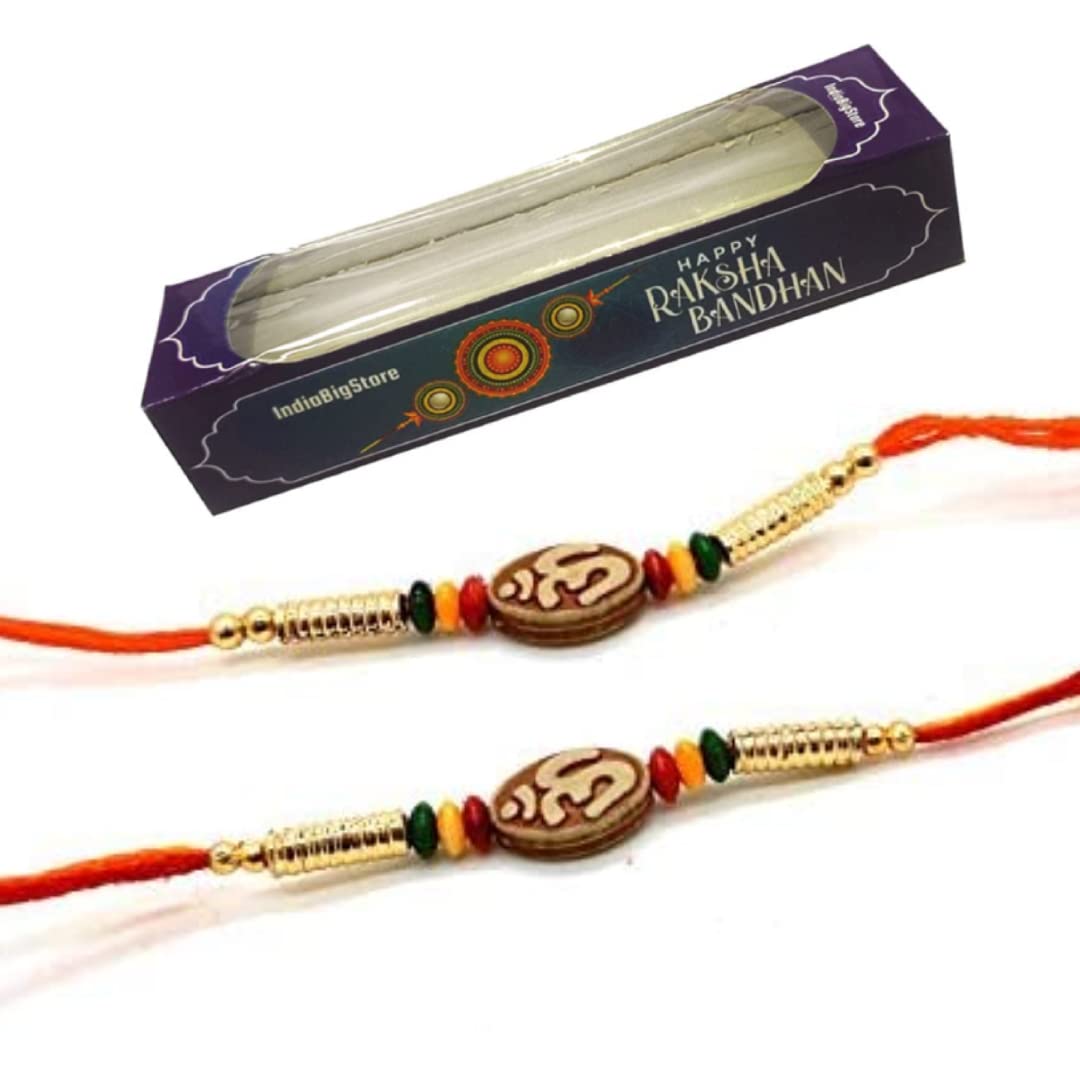 Set of Two Om Design, Rakhi thread, Raksha bandhan Present for your Brother Vary Color and Multi Design