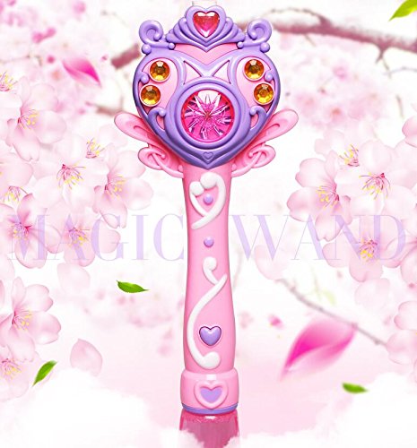 Easyflower Peg Hammer Automatic Magic Bubble Stick Music Flash Stick Children Electric Bubble Gun Blow Bubble Toy(Pink)