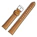 WOCCI 18mm Vintage Leather Watch Band for Men and Women, Silver Buckle (Tan)