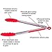 Uigos Kitchen Cooking Food Tongs Stainless Steel With Silicone Heads Locking Clip 2 Piece (9