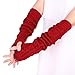 Colorful House Fingerless Thumb Hole Long Gloves Mittens Winter Arm Warmer (Dark Red)