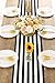 Ling's moment Classic Durable Black and White Table Runner Linen 12