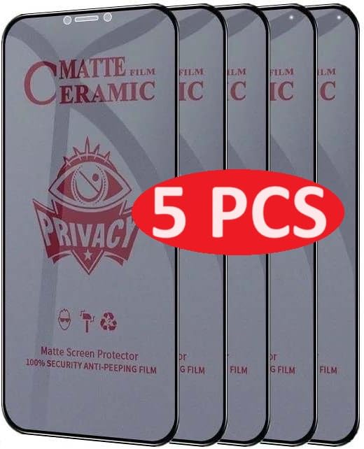 MATTE PRIVACY [5 Pack] Ceramic Screen Protectors for iPhone XS Max, iPhone 11 Pro Max - Durable Flexible Shockproof Protection Film