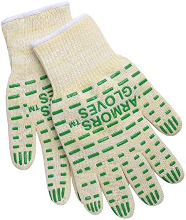 Armors 932°F Extreme Heat Resistant Oven Glove 1 Pair- Best BBQ Grilling Cooking Fireplace Glove -Oven Mitts For Cooking Grilling or Baking EN407 Certified
