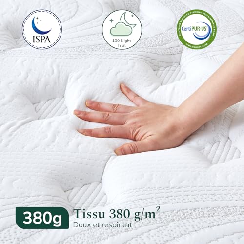 SZsuilong Mattress 140 x 190, 29 cm Thickness H3 H4 Hybrid Mattress with Memory Shape and Independent Bagged Springs, High Resilience 7 Zones, Perfect Support, Ultra Breathable, Oeko-Tex Certified
