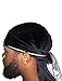 Velvet Premium Durag 360, 540, 720 Waves Extra Long Straps for Men Du-RAG Two-Tone (Black/Platinum)