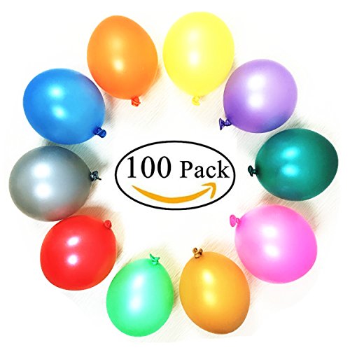 Party Balloons, 100% 12 Inches Rainbow Set (100 Pack), Assorted Colored Balloons Bulk Made With Strong Latex For Helium Or Air Use, Birthday Balloon Arch Supplies