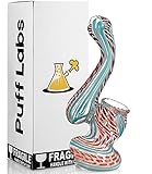 PUFF LABS Thick 5 Inch Green-Red Glass Made In Germany
