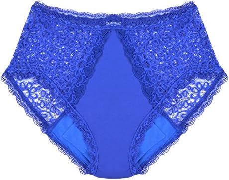 Womens Incontinence Underwear Full Brief Lace -Blue-XL-Light