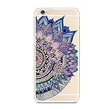iPhone 7 Case,Vintage Totem Henna Pattern on Soft TPU Silicone Protective Skin Ultra Slim & Clear with Floral Design Mandala Garland Gift Bumper Back Cover for iPhone 7,gorgeous