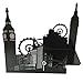 Y-H 1Pair Big Ben and London Eye Non-Slip Iron Bookends, Novelty Vintage Black Bookend As Book Stand for Stationery Home and Office