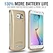 Galaxy S6 Battery Case,External Battery Case 4200mAh Slim Portable Backup Battery Charger Cover Case Pack for Samsung Galaxy S6 Rechargeable Extended Power Bank Case(Gold)