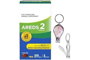 PRIME VITACARE Eye Vitamin and Mineral Supplement, Vision ARED -Mini Softgels - 210 Count, with One Gift Cute Nail Clipper Bottle Opener Keychain Random Cartoon Logo