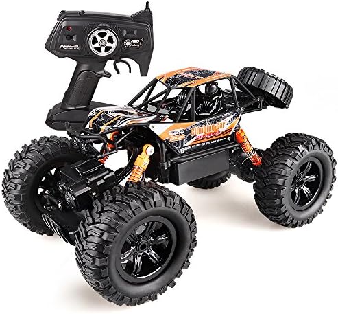 Wisleo RC Cars W838, 1/16 Scale 2.4Ghz 4WD All Terrain Remote Control High Speed Vehicle Off Road Monster Truck RC Toys, Best Birthday Gift for Kids (Orange)