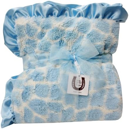 Max Daniel Baby Plush Print Baby Throw - Blue Giraffe
