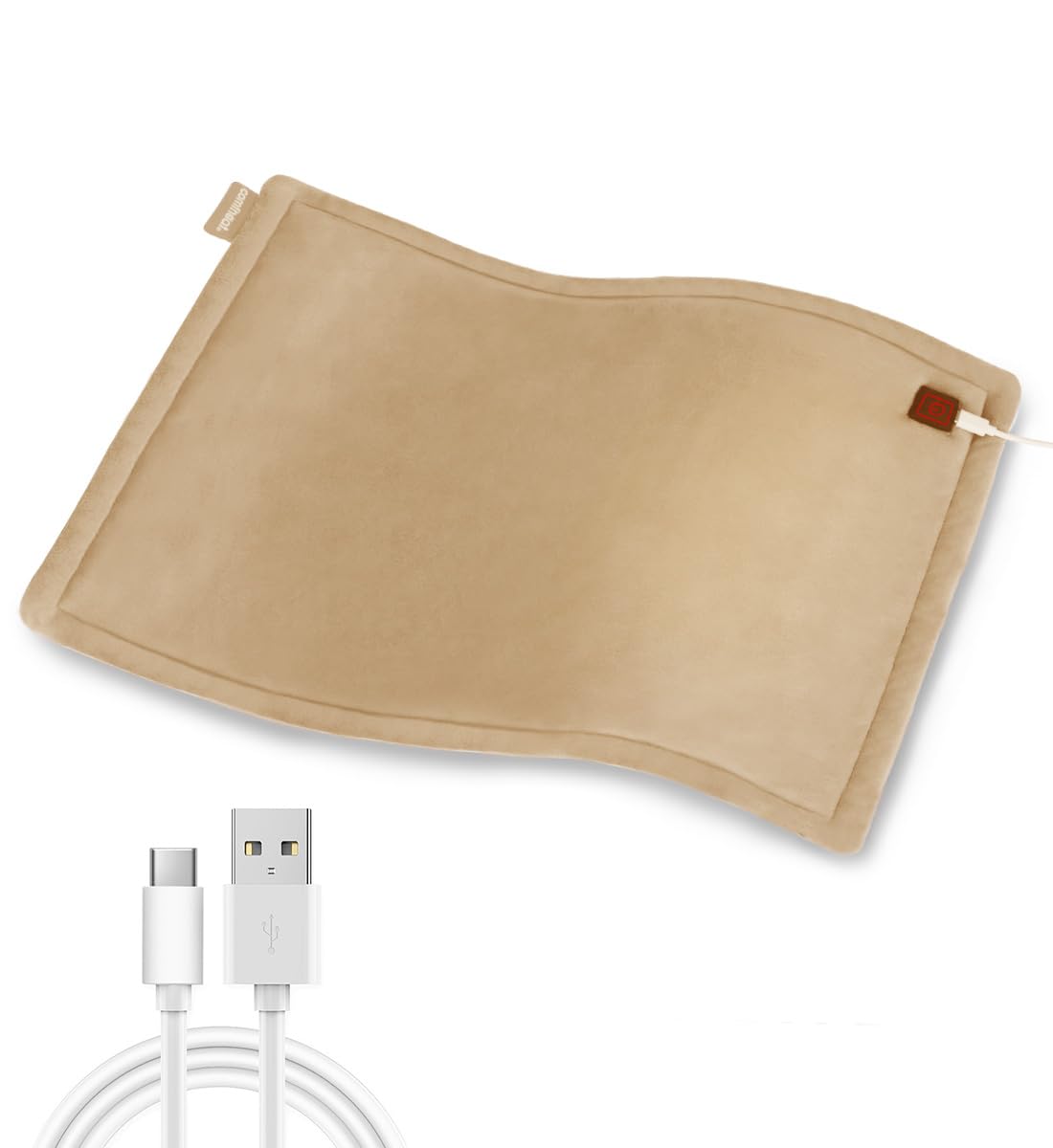 Photo 1 of Comfheat USB Heating Pad, 5V Heated Travel Pads, 3 Heat Settings & Auto Shut Off, Hot Therapy for Pain Relief Abdomen Cramps (16"x 12") (Non-Chargeable) Khaki