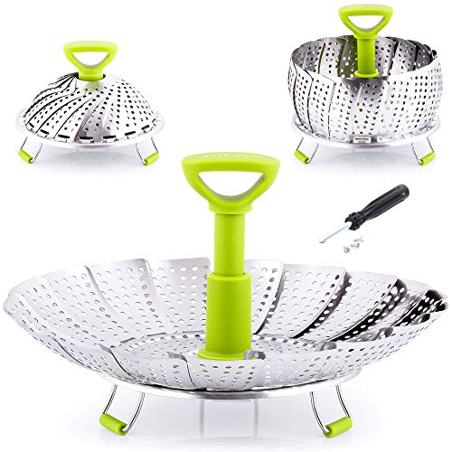 Zulay Adjustable Vegetable Steamer Baskets For Cooking Foldable