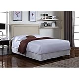 Container Furniture Direct Moss Collection Modern Linen Fabric Upholstered Bedroom Headboard with Nailhead Trim, Beige